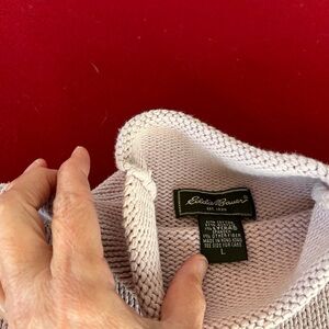 Woman’s Cotton Eddie Bauer Sweater , light pink/mauve color